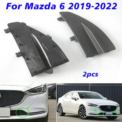 Pair Lower Front Bumper Tow Hook Eye Covers Grille Caps for Mazda 6 (2019–2022)