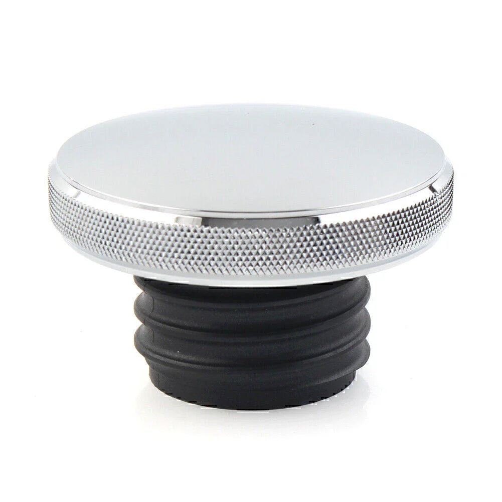 Chrome Vented Gas Cap Fuel Tank Cover for Harley Dyna, Road King, Softail