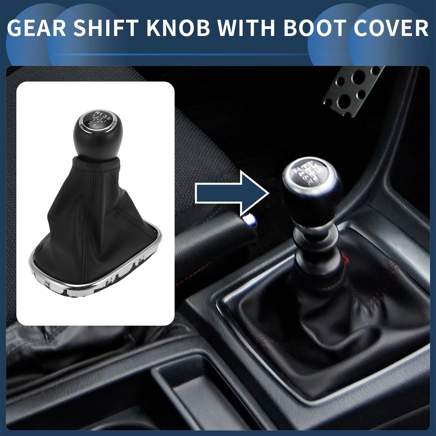 5 Speed Gear Shifter Knob with Cover for Chevrolet Cruze (2008–2015)
