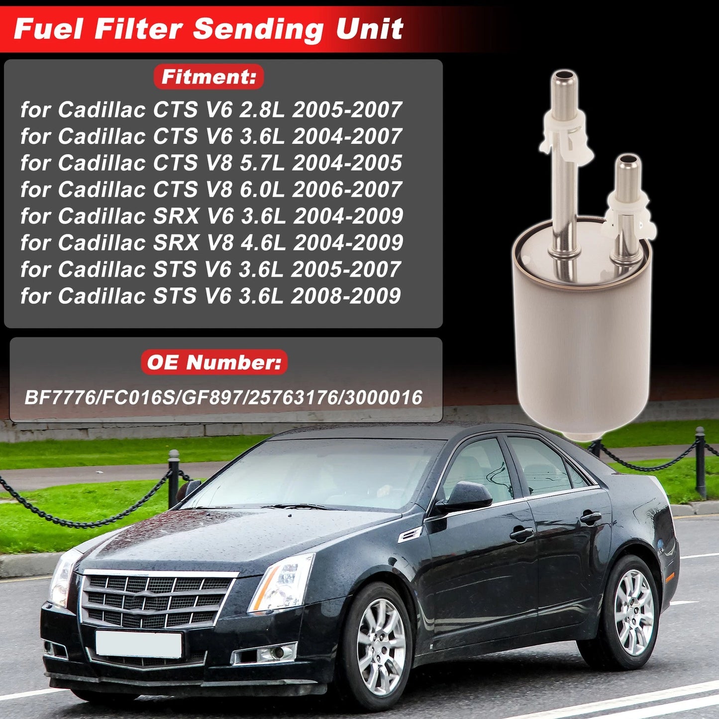 Chassis Pipeline Fuel Filter Assembly for Cadillac CTS V6 (2005–2007) No.25763176
