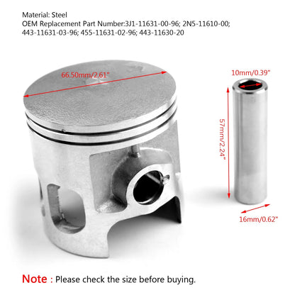 Piston Kit +0.50 for Yamaha 175DT 175MX YT175 (1974–1982) 66.50mm