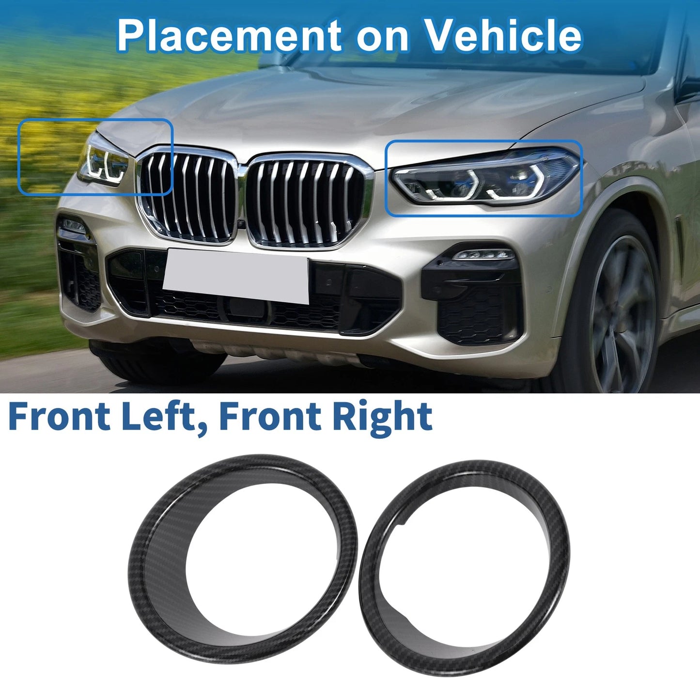 2X Headlight Trim Bezel for BMW X5 (2014–2018)