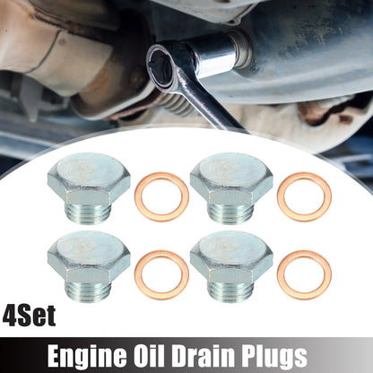 Set of 4 M14x1.5 Oil Drain Plugs with Washer 94027565 for Buick