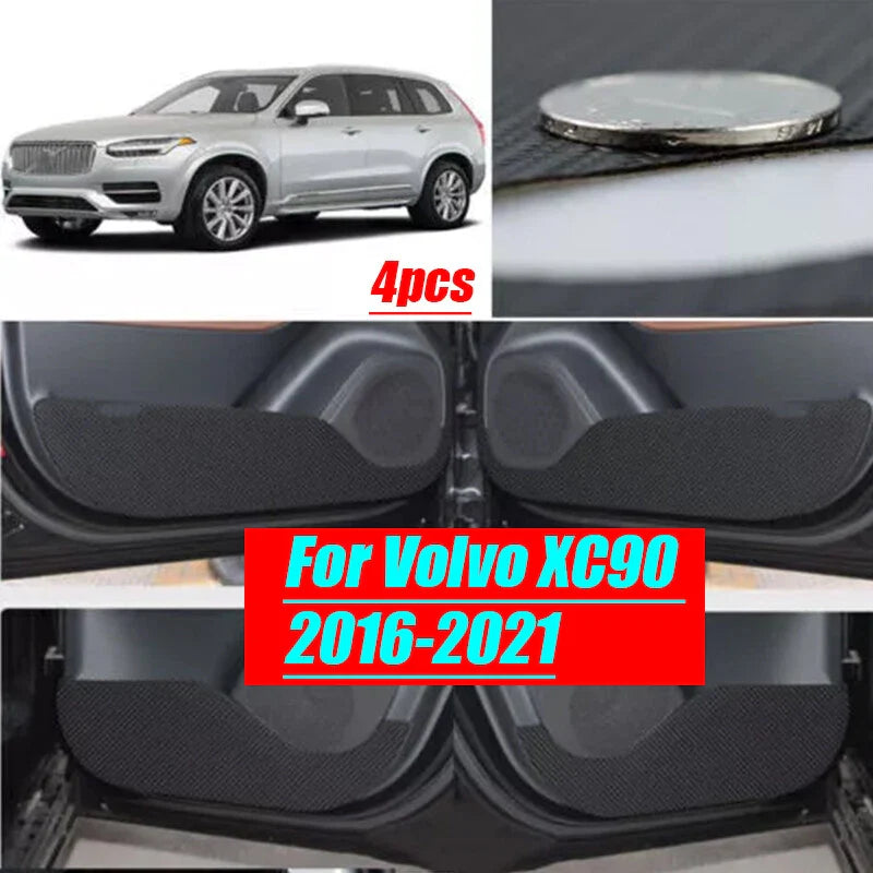 Carbon Fiber Leather Door Anti-Kick Panel Cover Trim for Volvo XC90 (2016–2021)