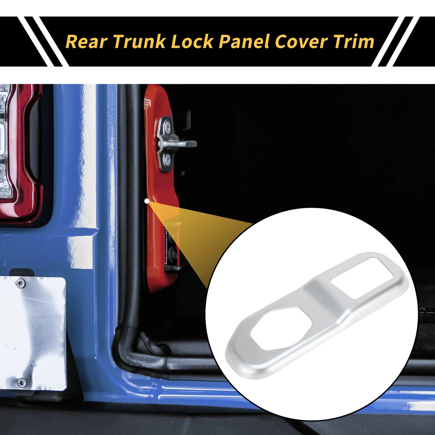 Rear Trunk Lock Panel Cover Trim for Jeep Wrangler JL JLU (2018–2024) Silver Tone