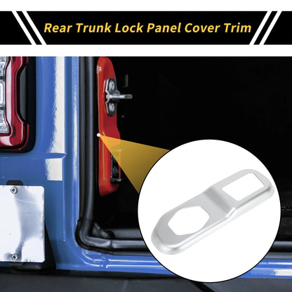 Rear Trunk Lock Panel Cover Trim for Jeep Wrangler JL JLU (2018–2024) Silver Tone