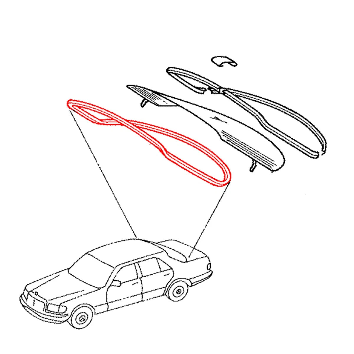 Rear Windshield Weatherstrip Seal for Mercedes Benz W126 (1985–1990)