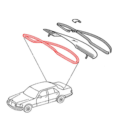 Rear Windshield Weatherstrip Seal for Mercedes Benz W126 (1985–1990)