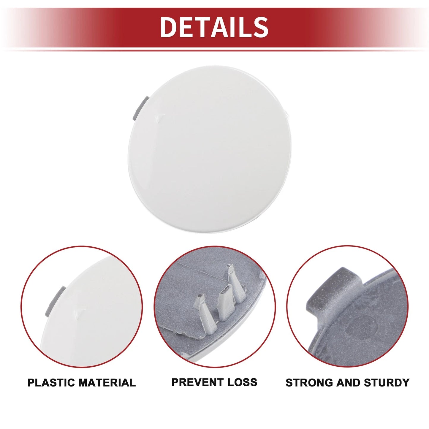 Tow Hook Cover for BMW X6 F16 M (2015–2019) No. 51118065933 White