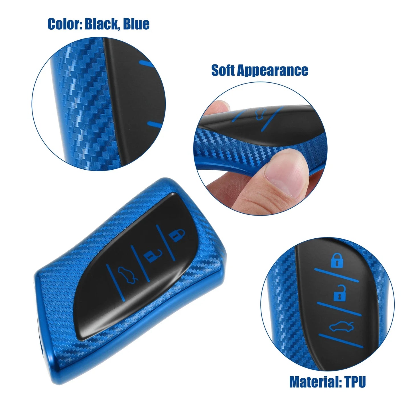 TPU Key Fob Cover Case for Lexus ES 2018-2020 (2 x Covers) Blue