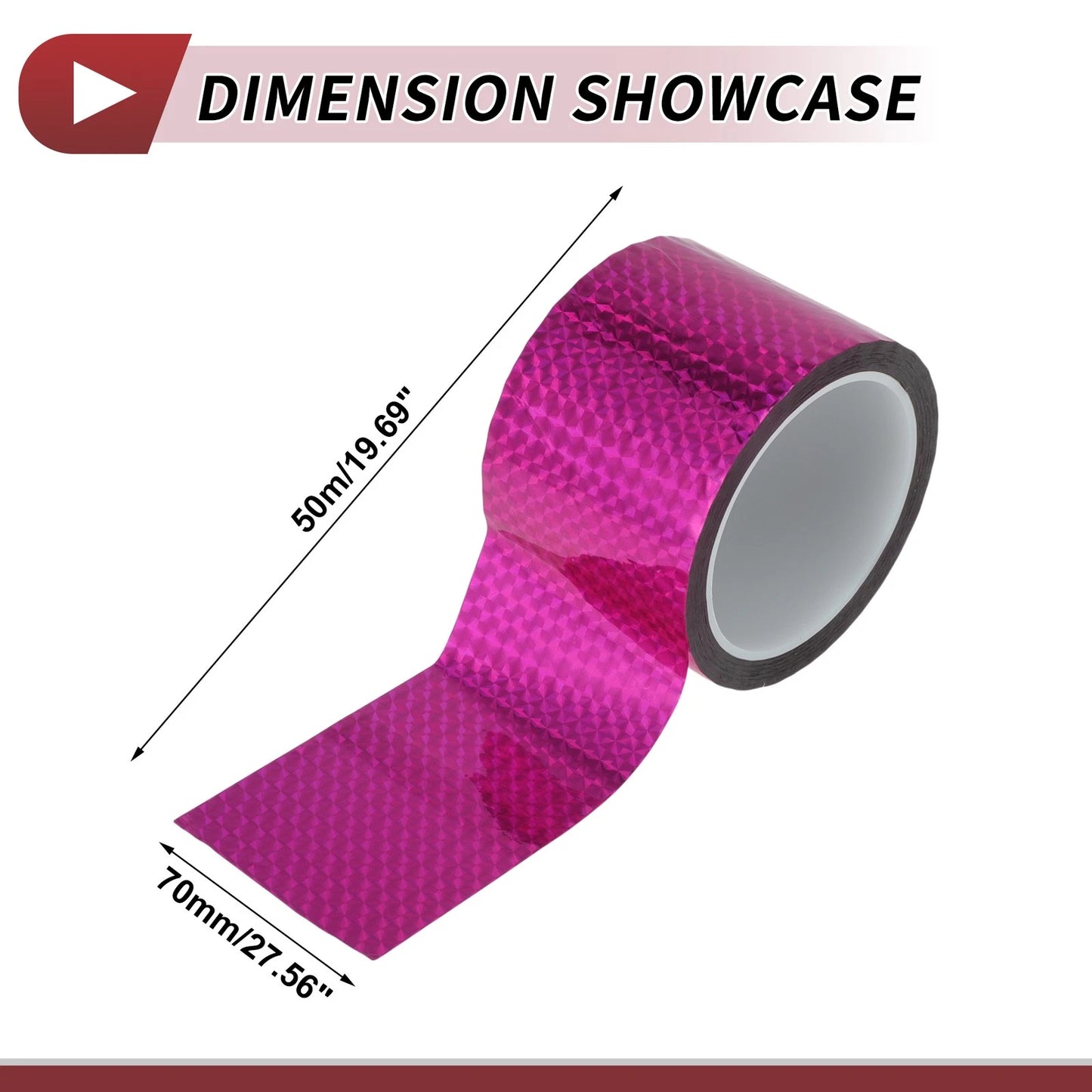 Pinstripe Tape 70mmx50m for Car Motorcycle Boat Laser Purple (1 Pcs)