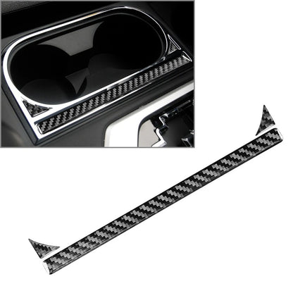 Black Carbon Fiber Cup Holder Panel Trim for Toyota Tundra (2014–2021)