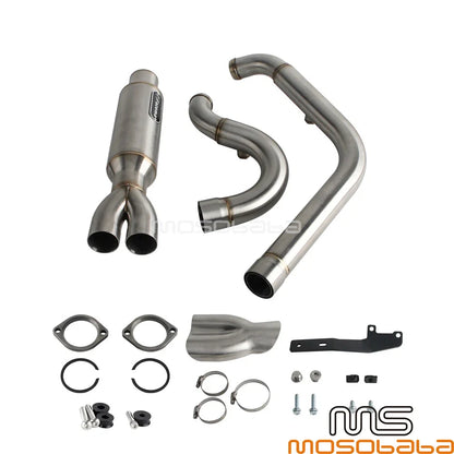2-in-1 Exhaust Muffler Pipe for Harley Softail Fat Bob Low Rider (2018-2023)