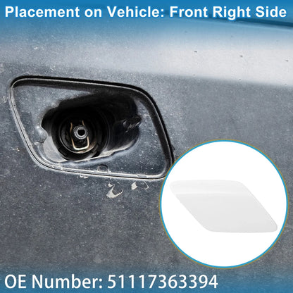 Front Right Washer Nozzle Cover Cap for BMW 428i White (2014-2016)