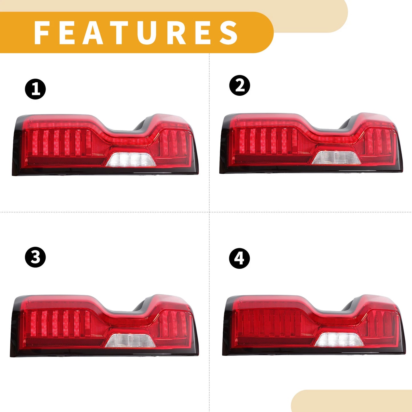 OLED Brake Tail Lights Assembly for Chevy Silverado 1500 2500HD 3500HD (2014–2023)