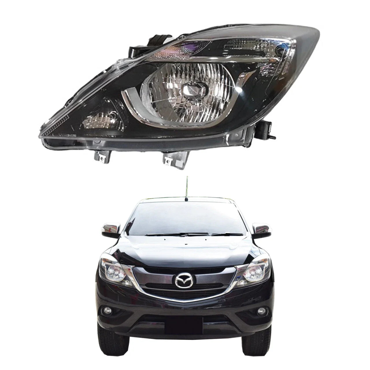 LH Black Headlight Lamp for Mazda BT-50 UP UR (2012-2019)