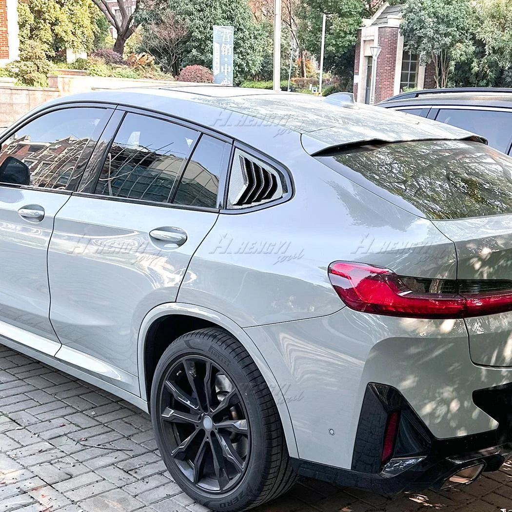 Carbon Style Rear Window Louver Shutter Vent Cover for BMW X4 (2018–2024)