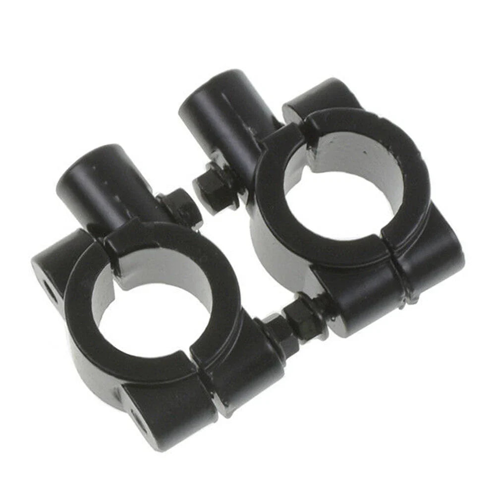 22MM Handlebar Mirror Mounts Clamps for Motorcycle Black (M10) - Pair