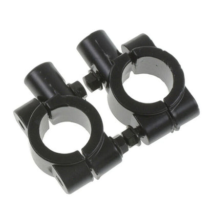 22MM Handlebar Mirror Mounts Clamps for Motorcycle Black (M10) - Pair