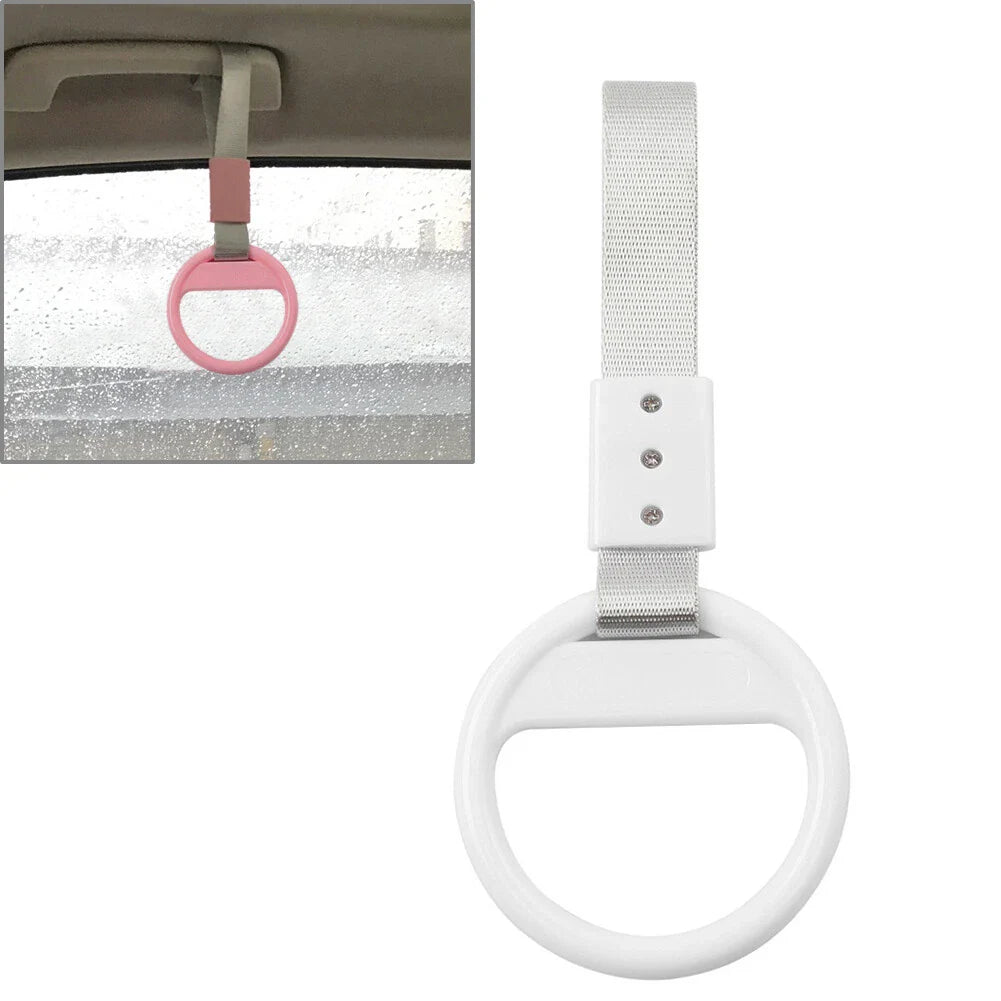 Silver & White Ring Train Bus Handle Strap Charm Tool - 1 PC