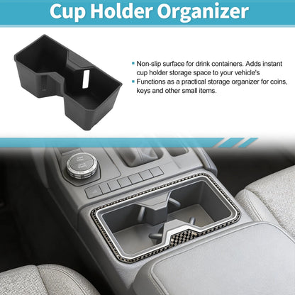 Center Console Cup Holder Organizer for Toyota 4Runner (2025–2026) TPE Black