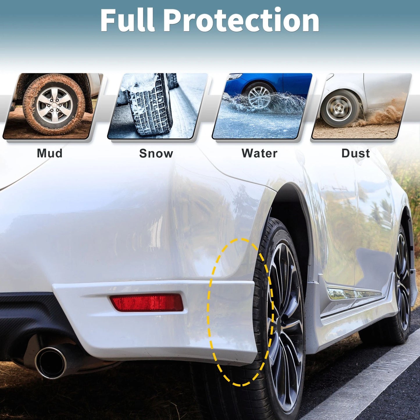 Mud Flaps Kit for Toyota Tacoma (2024–2025) Splash Guards, No-Drill