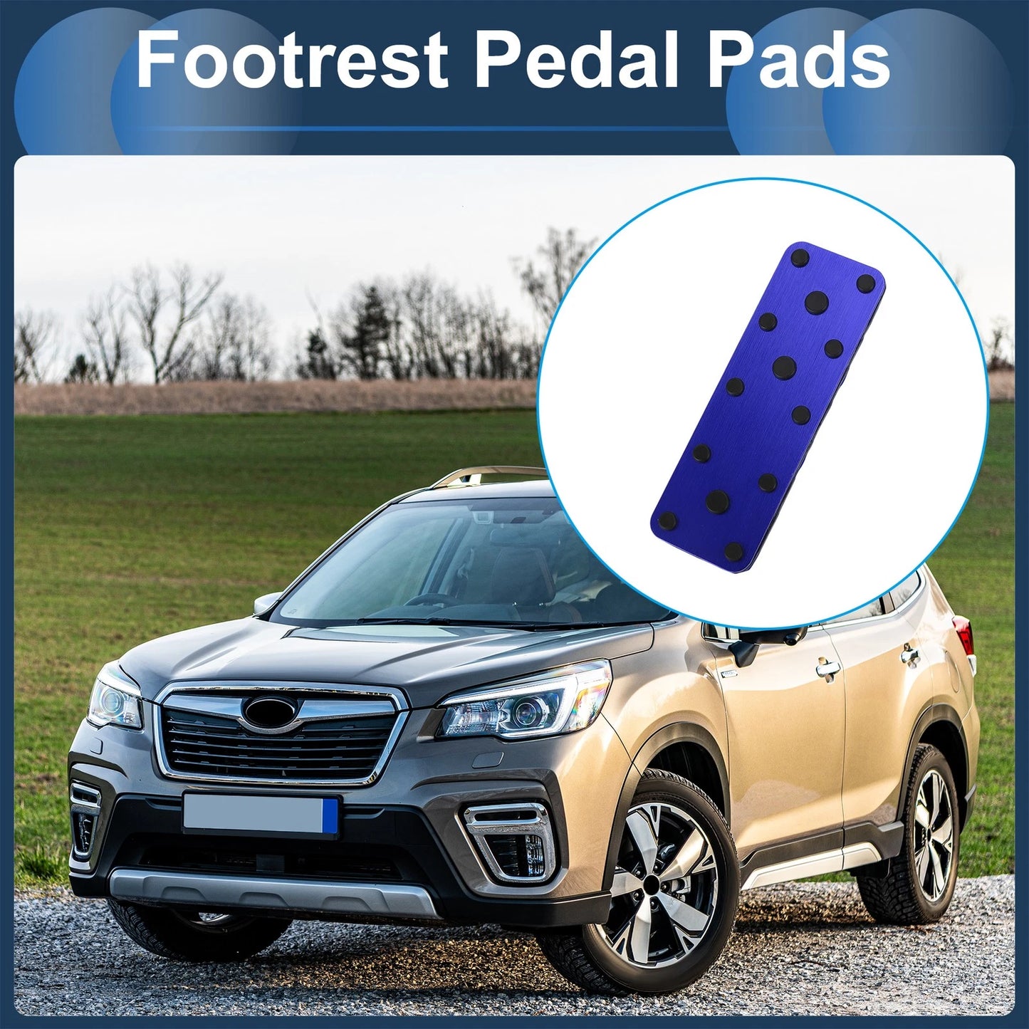 Footrest Pedals Cover for Subaru Forester (2003–2005) Aluminum Alloy Blue