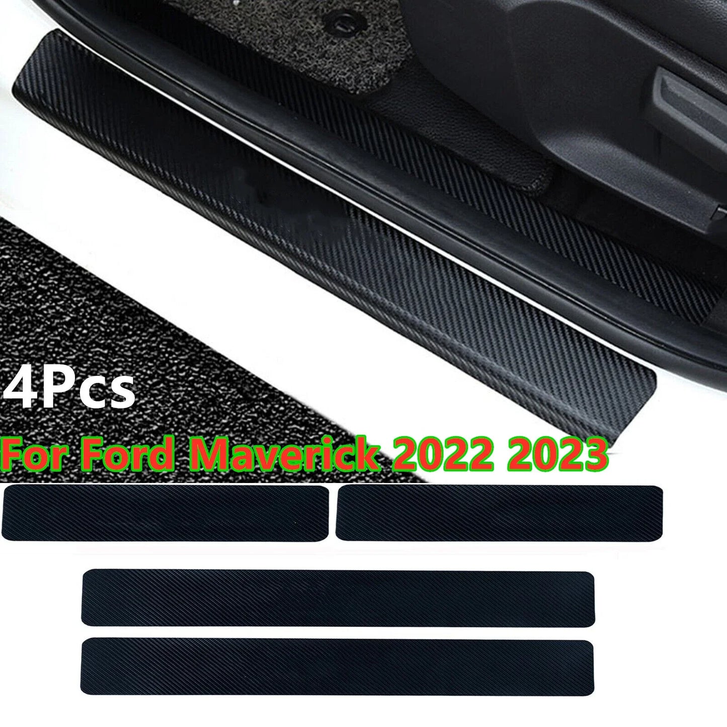 4X PU Door Sill Pedal Protector Plate Cover for Ford Maverick (2022–2023)