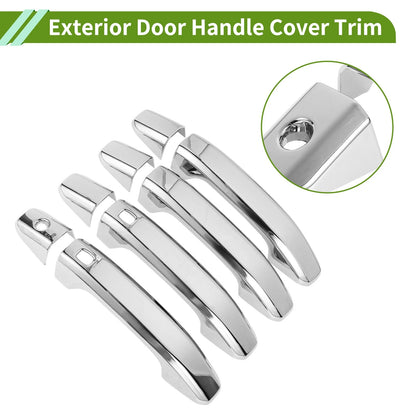 Exterior Door Handle Cover Trim for Chevrolet Colorado (2023–2024) Silver Tone ABS