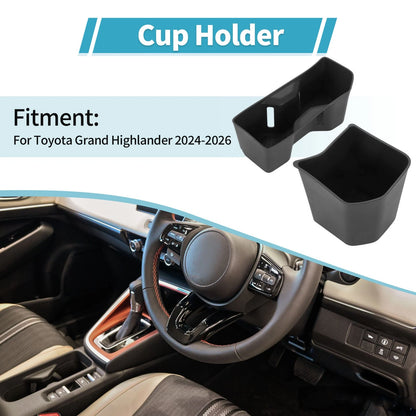 Set of 1 Center Console Cup Holder Organizer for Toyota Grand Highlander (2024–2026) TPE