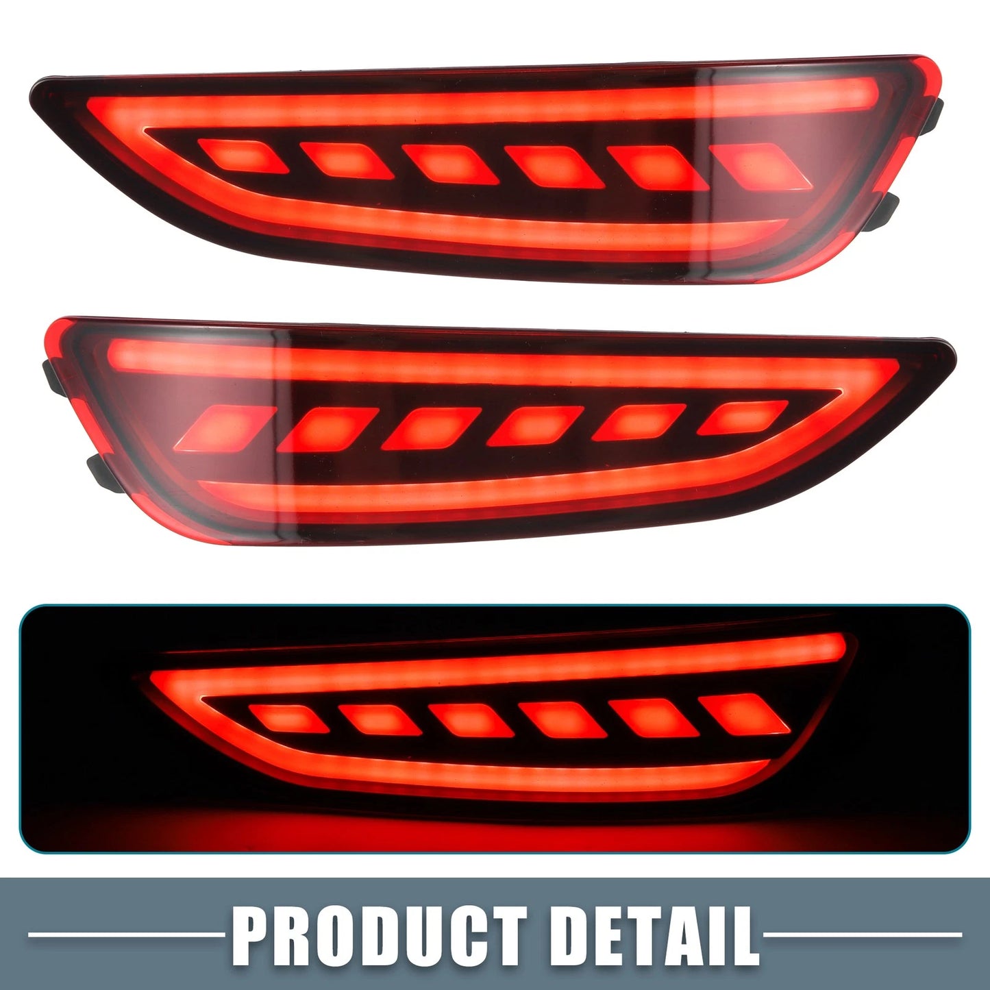2X Rear Bumper Reflector LED Brake Lights for Hyundai Accent (2012–2017)