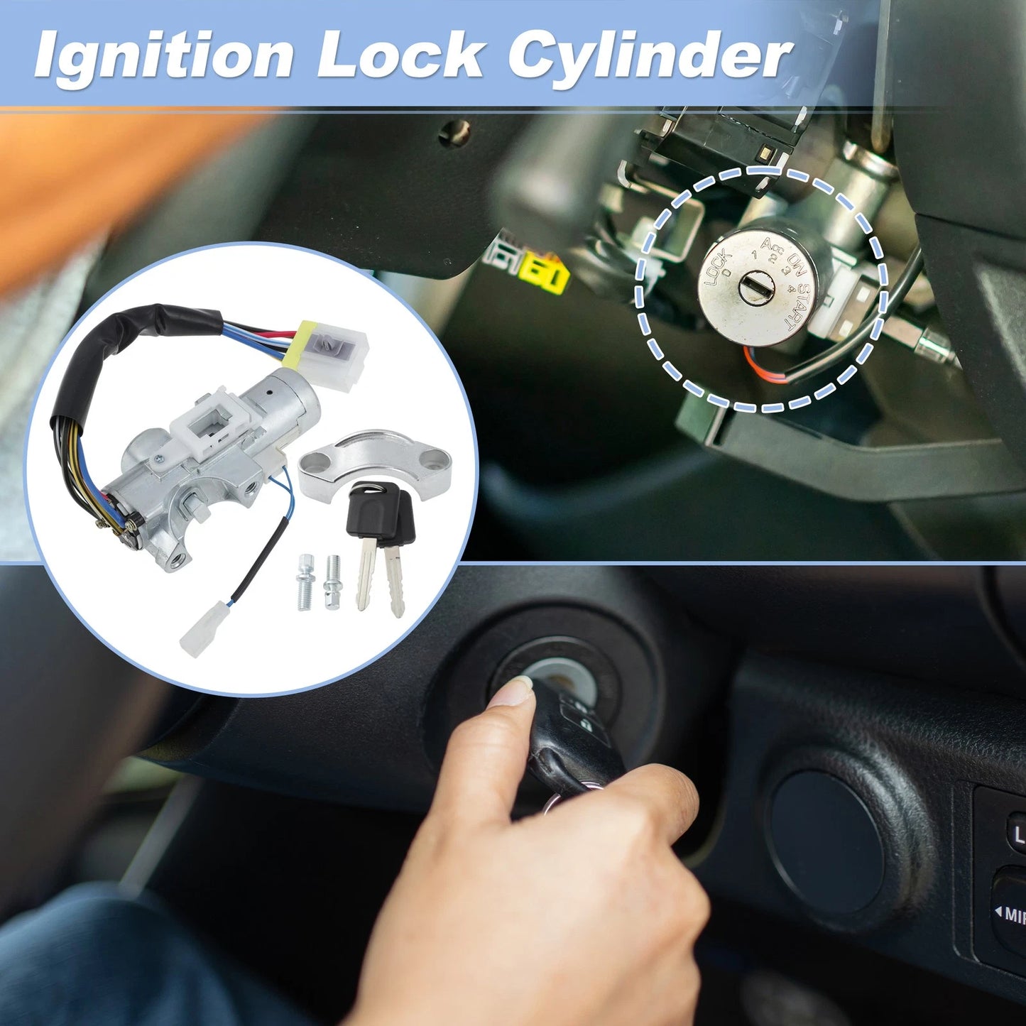 Ignition Lock Cylinder with 2 Keys for Nissan Maxima (1995–1999) No.D870040U11