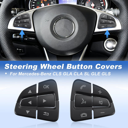 Steering Wheel Button Covers Trim Stickers for Mercedes CLS GLA CLA SL GLE GLS (2011–2023)