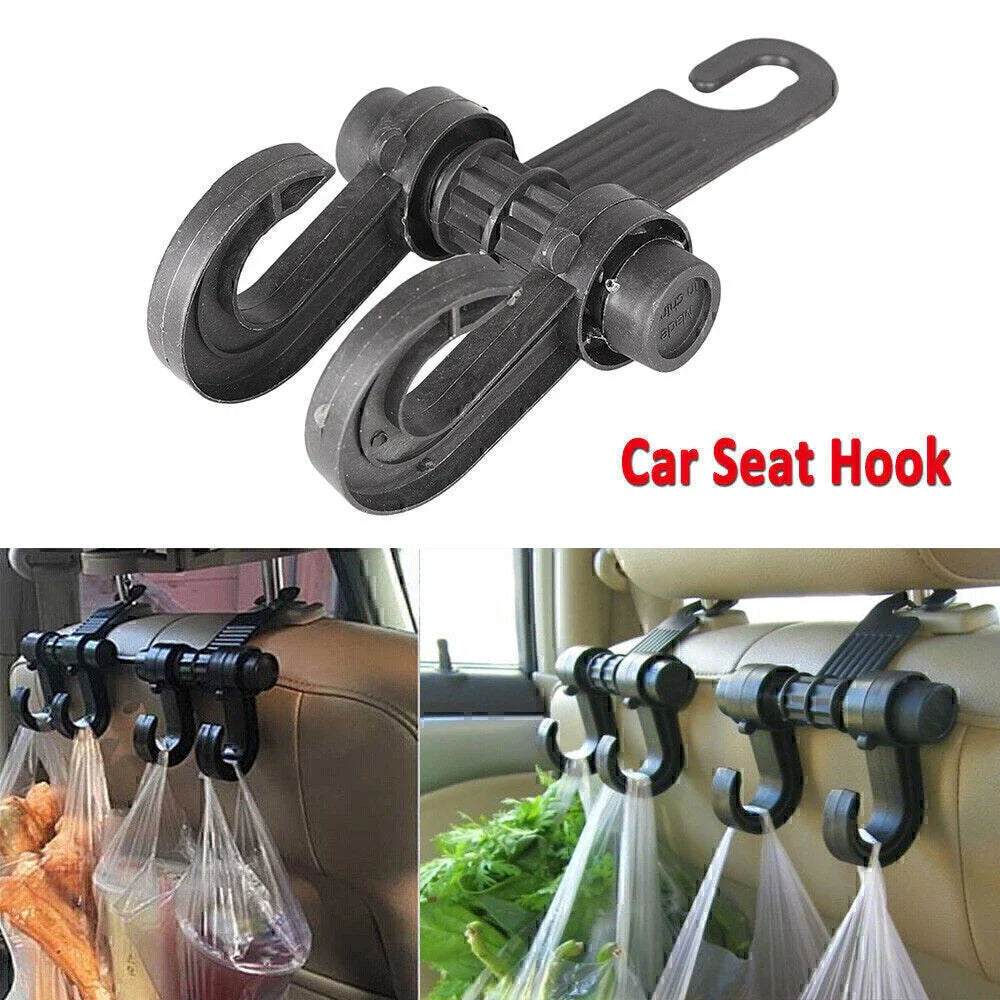Black Plastic Car Seat Hook for Shopping Bags & Coats