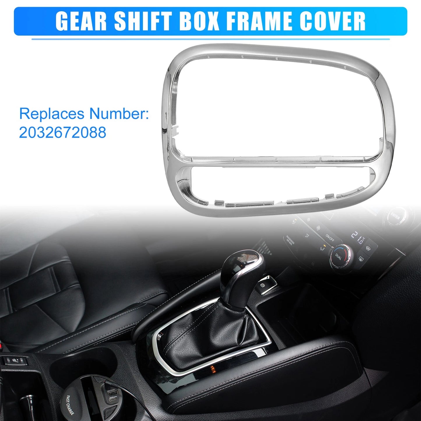 Chrome Shifter Trim Cover Panel No. 2032672088 for Mercedes Benz C240 CLK500 (2001–2005)