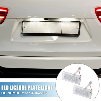 2X White LED License Plate Light 51137062293 for BMW X5 (2002–2006)
