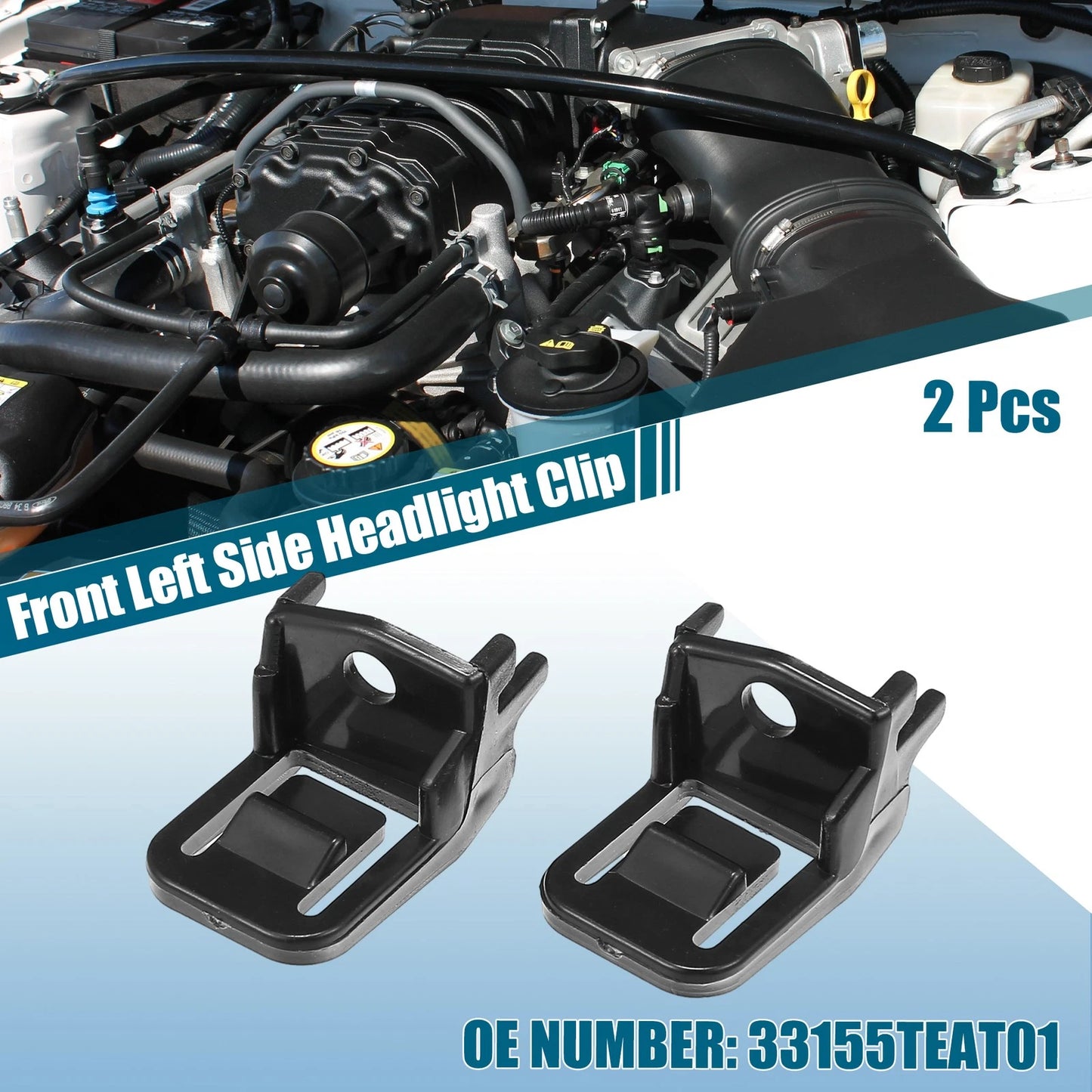 2X Front Left Side Headlight Clip No. 33155TEAT01 for Honda Civic (2016–2020)