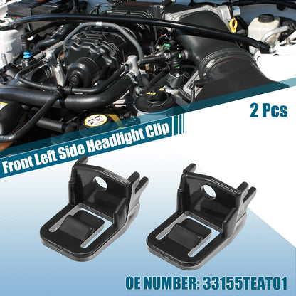 2X Front Left Side Headlight Clip No. 33155TEAT01 for Honda Civic (2016–2020)