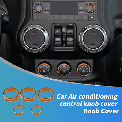 Control Switch Knob Button Cover Trim Ring for Jeep Wrangler JK JKU (2007–2018) Orange