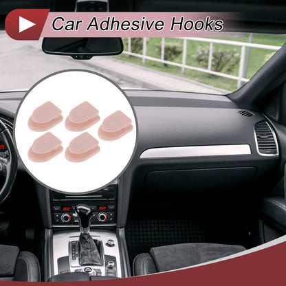 5 Pcs Universal Car Storage Hooks for Purses Bags Keys (Light Pink)