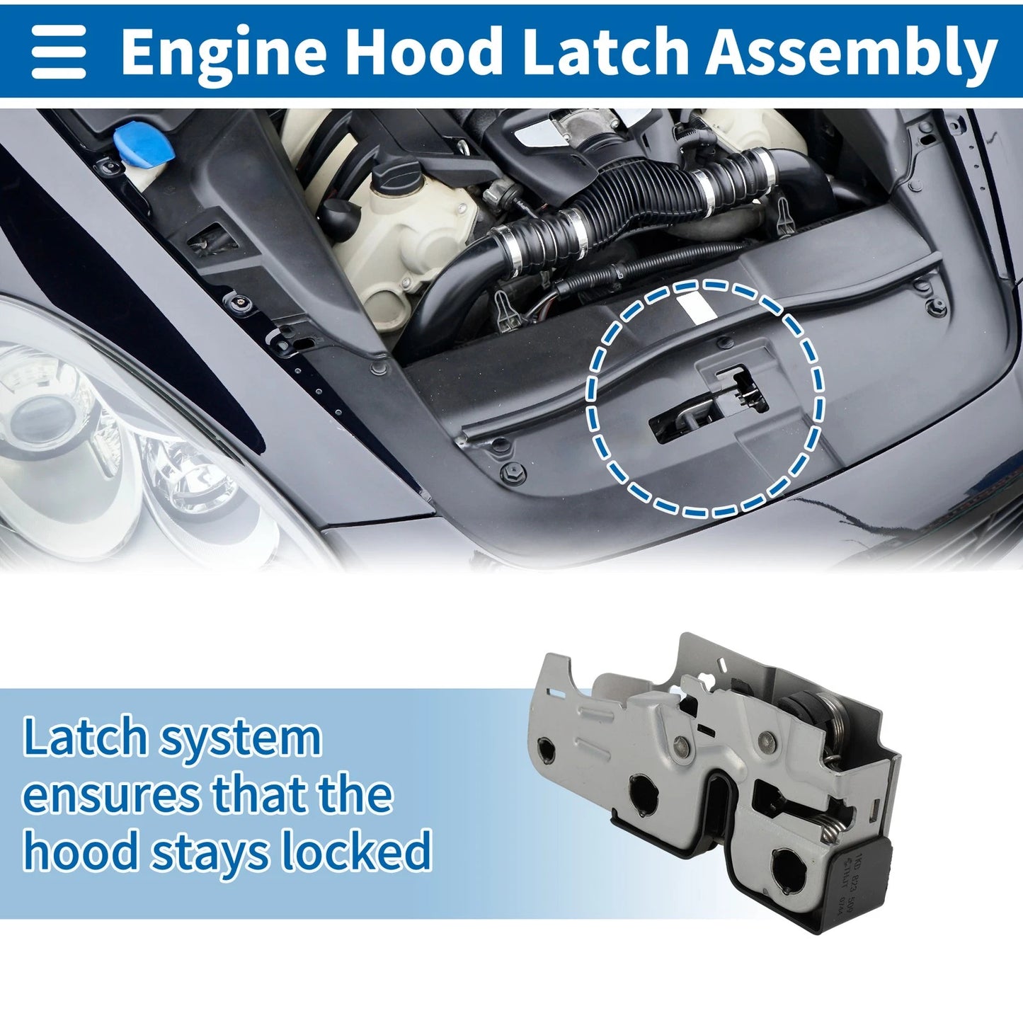 Hood Latch Assembly for Volkswagen Rabbit (2006–2009) No. 1KD823509