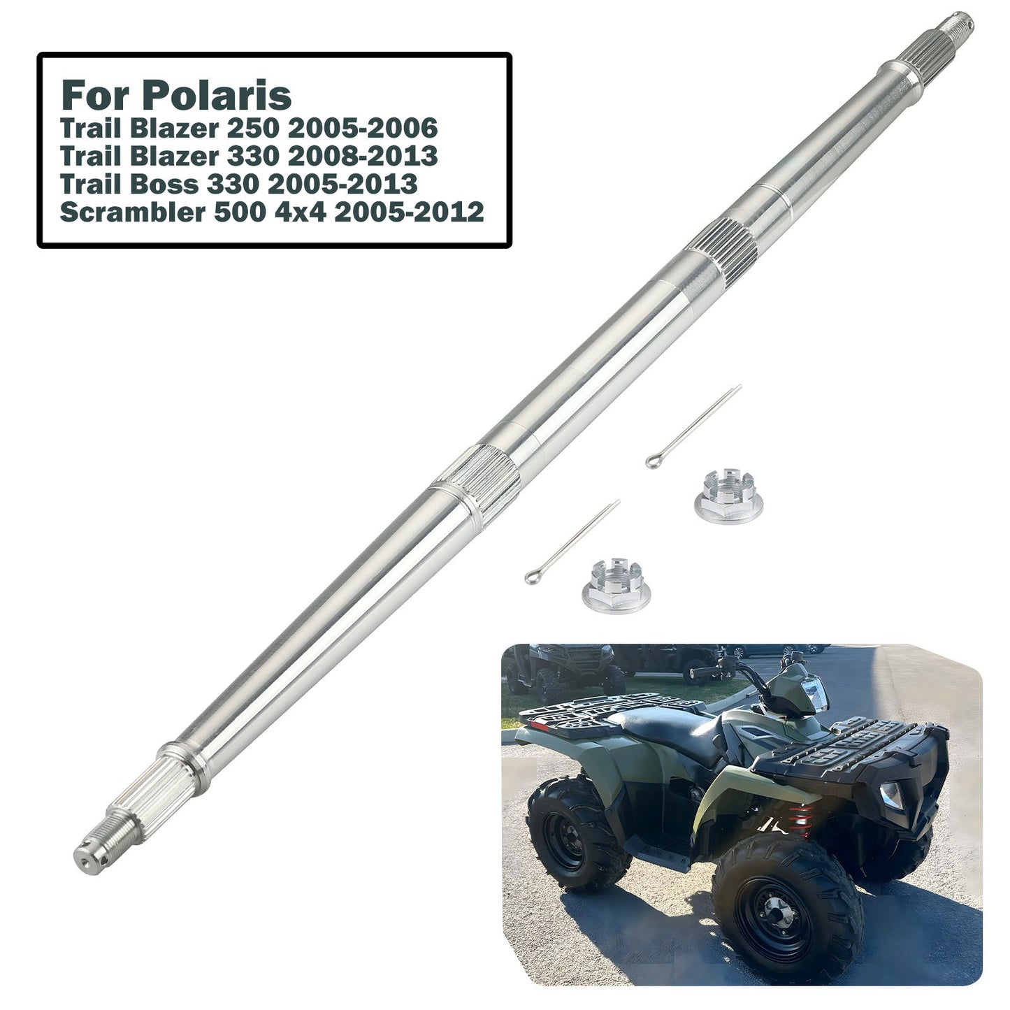 Rear Axle Shaft for Polaris Trail Blazer 250 330 Trail Boss 330 (1999–2006)