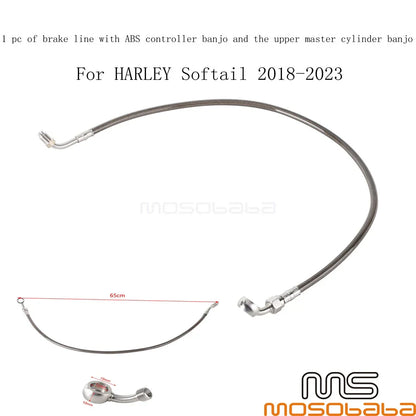 Gray Brake Line for Harley Softail FXBR FLDE FLFB FXFBS FLHC FLSB FXBBS FXBB (2018-2023)