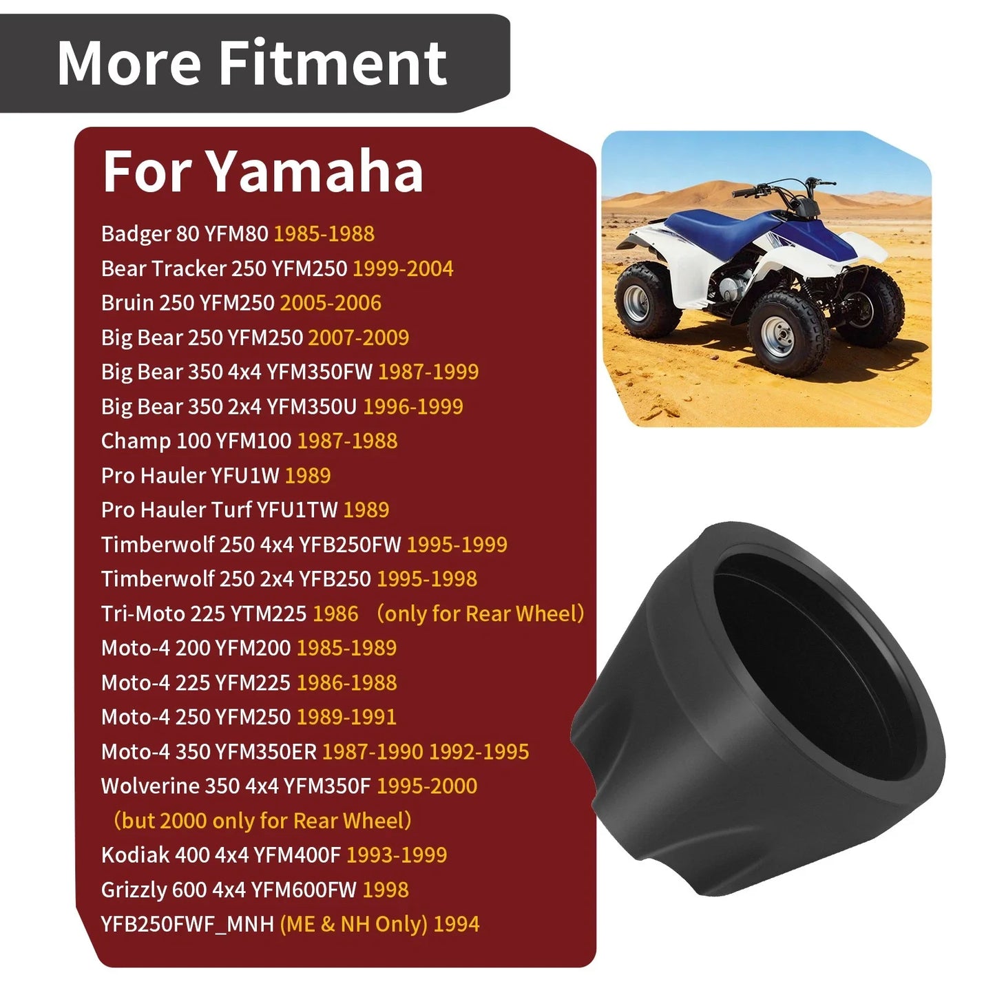 2 x Front & Rear Wheel Cap for Yamaha Badger 80 Bear 250/350 (1986–2000)