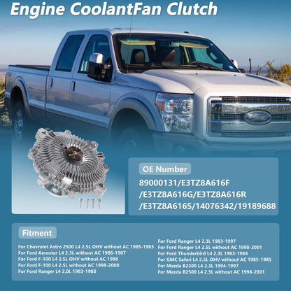 Engine Cooling Fan Clutch for Chevrolet Astro 2500 L4 2.5L (1996–2005) No.89000131