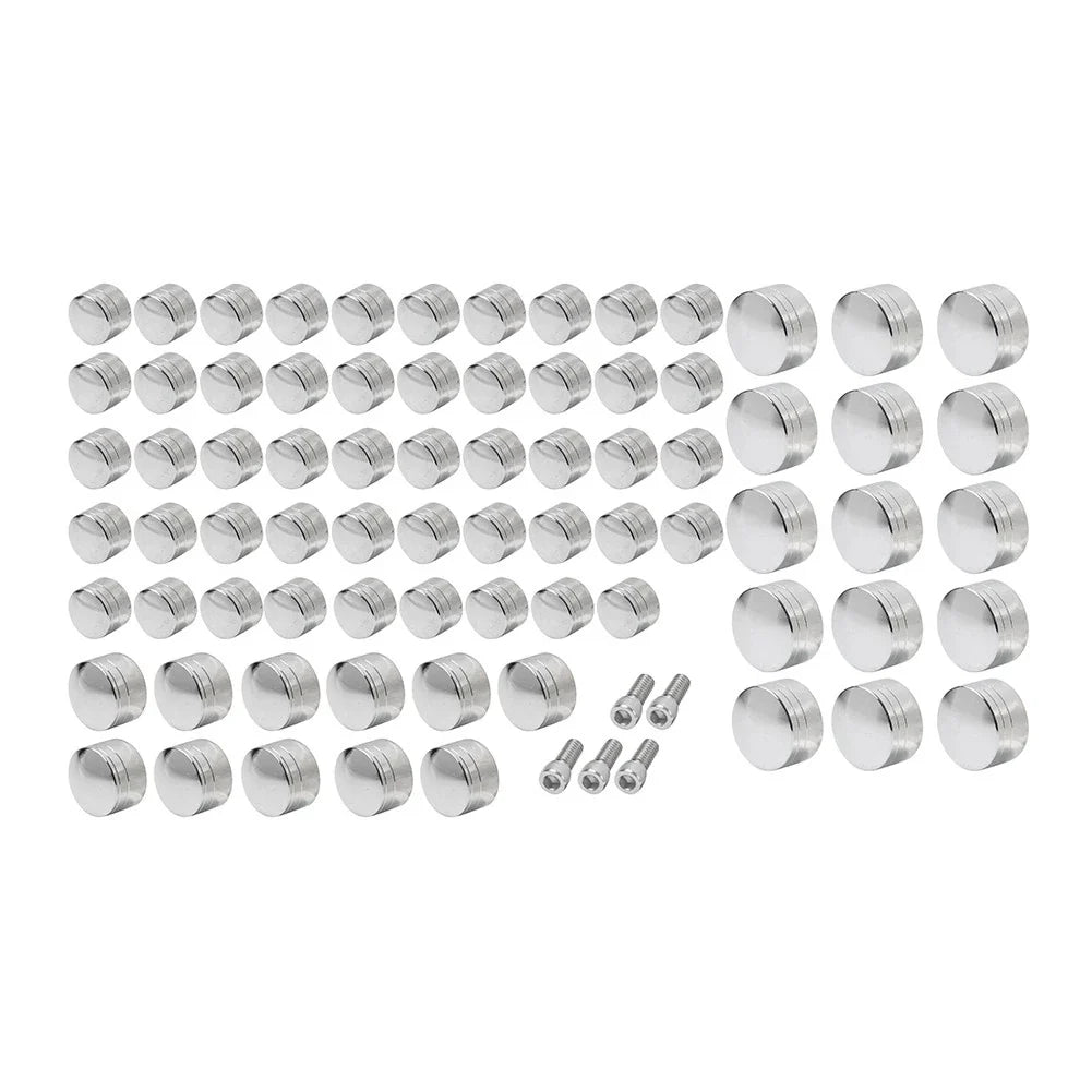75X Chrome Engine Bolt Topper Caps for Harley Touring Road Street Glide (07-16)