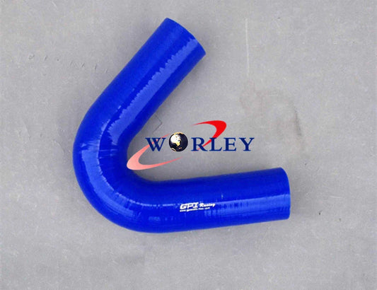 3" 76mm 135° Elbow Bend Silicone Hose Pipe for Turbo Intercooler Blue