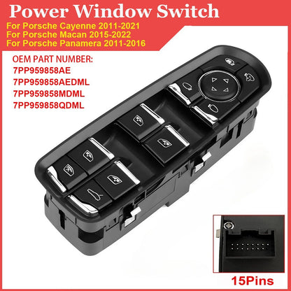 Power Window Switch for Porsche Panamera Cayenne Macan (2010–2023)