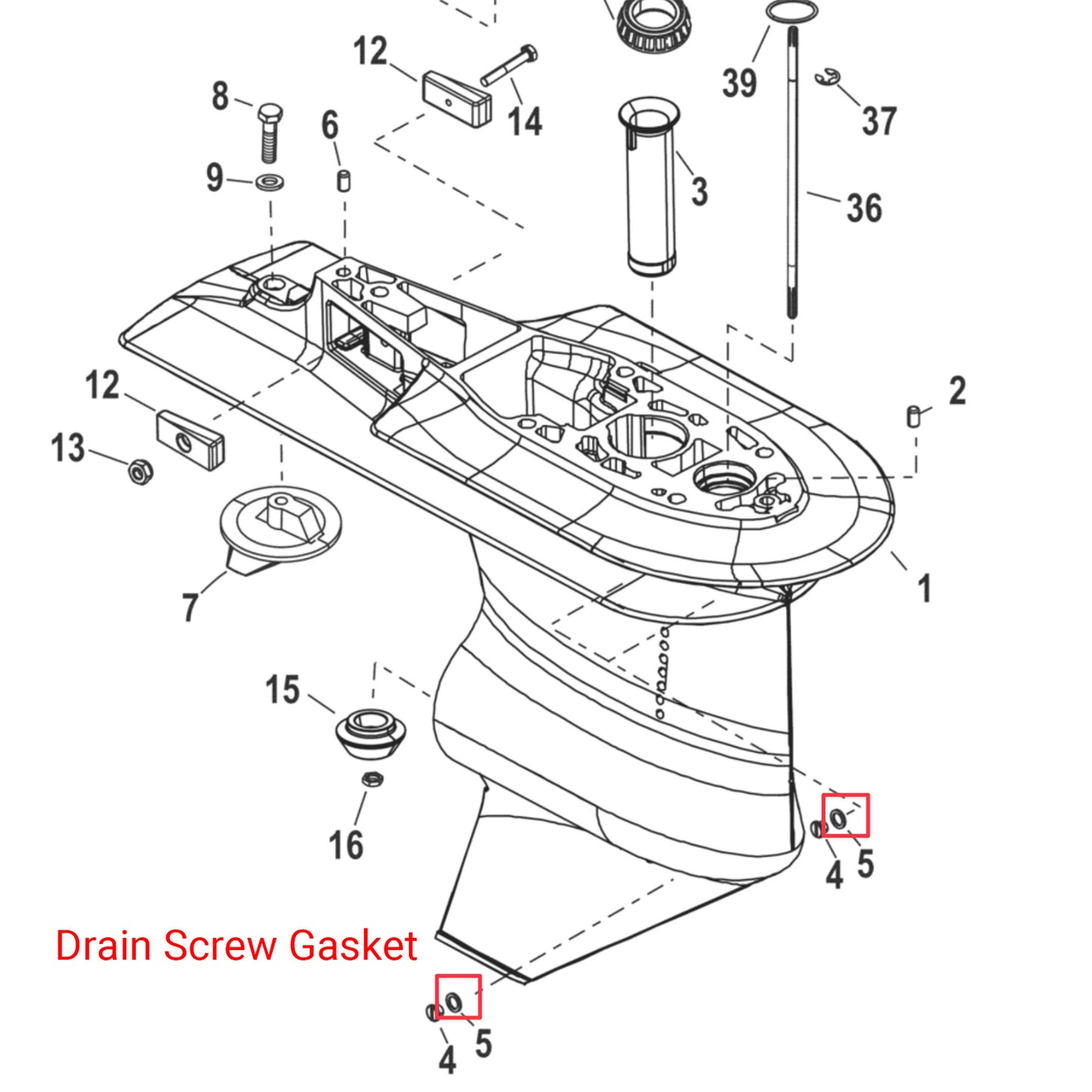 Drain Plug Gasket for Mercury Mariner