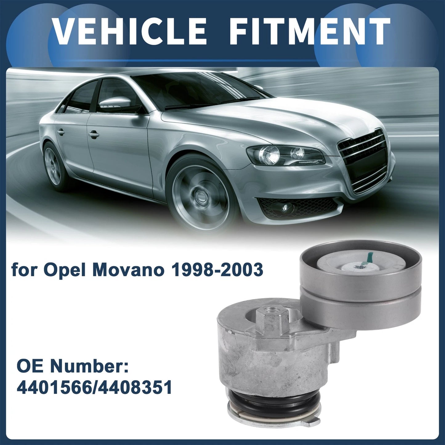 Belt Tensioner for Opel Movano (1998–2003) No. 4401566/4408351 Metal
